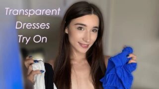 TRANSPARENT Mesh Dresses TRY ON With Mirror View!
