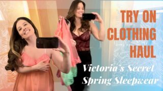 4K TRANSPARENT Victoria’s Secret Spring Sleepwear Collection Try On Haul | Erin Kittens TryOn