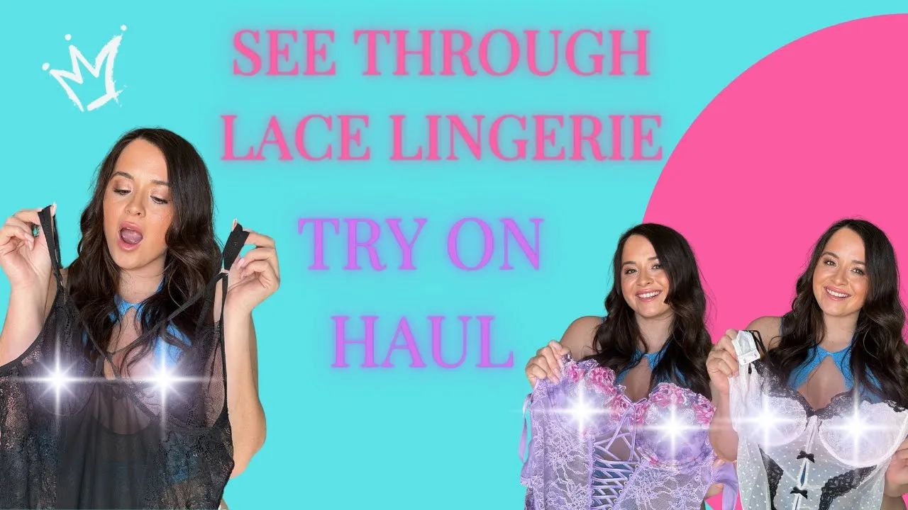 4K TRANSPARENT LACE LINGERIE TRY ON Haul with Mirror View! | Jean Marie Try  On