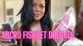 Micro Fishnet Dress – nipples pop out