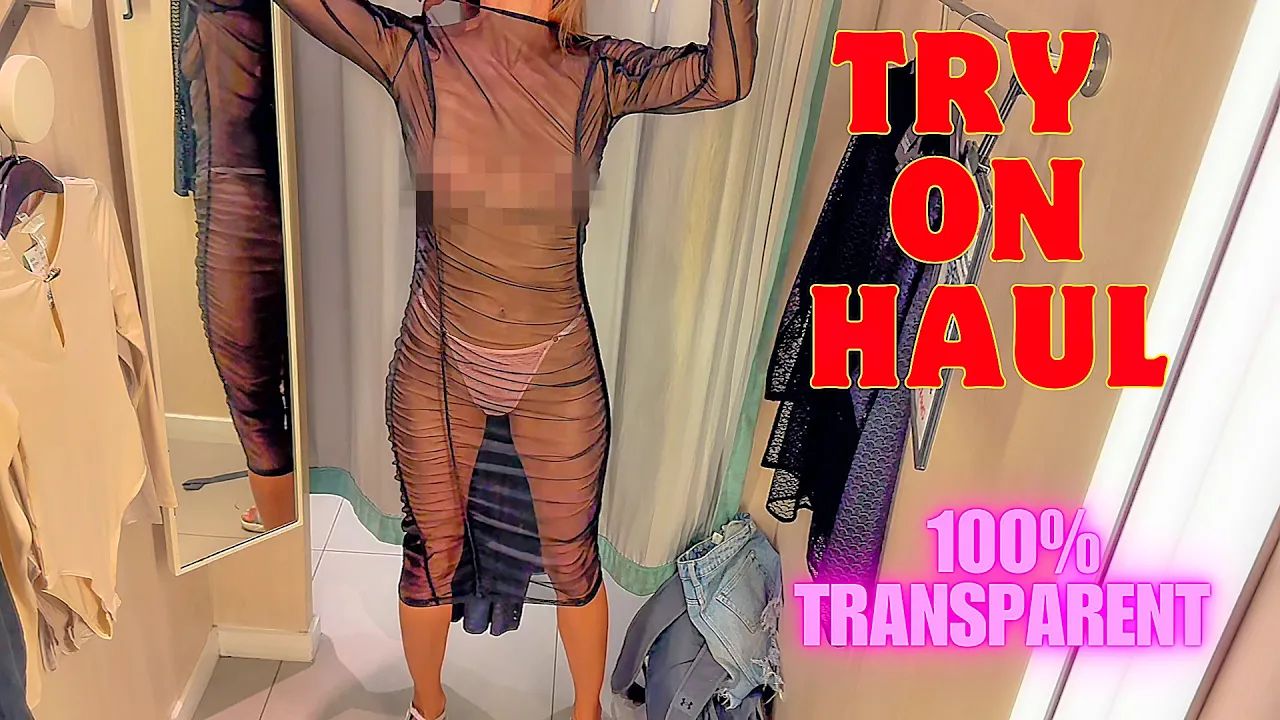 4K Transparent Try on Haul with Amy Dressing Room YTboob 