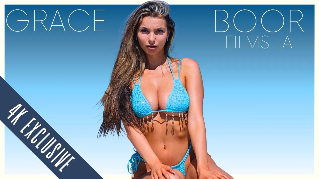 Blue Bikini Beach Shoot with Supermodel Grace Boor