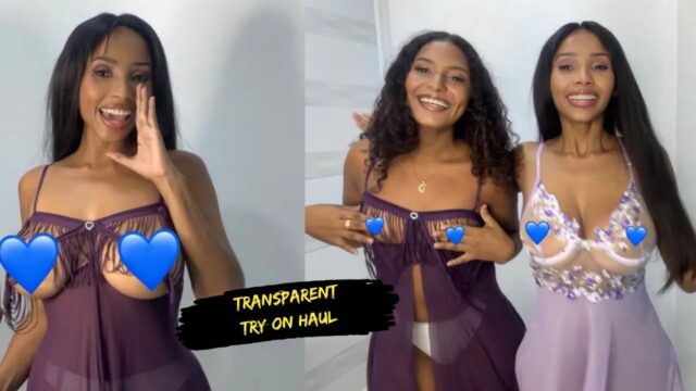 4K Transparent Lingerie Try On Haul By LYS YTboob 