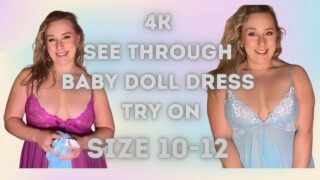 4k Sheer Lace Baby Doll Dress – Transparent Lingerie Try On