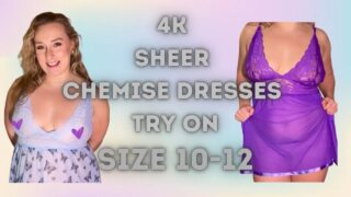 4K Sheer Chemise Dresses Try On Haul – Plus Size See Through Lingerie – RainTrysOn