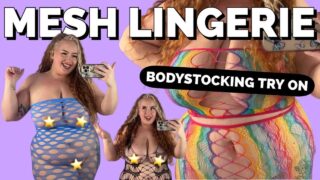 mesh bodystocking lingerie haul! 😨🫧 try on fishnet dresses with me!! [4K]