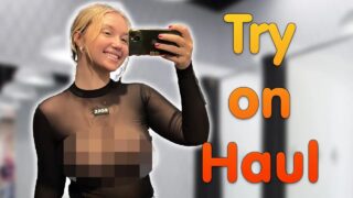 Lath Sheer Clothes Try On 2024 busty seetrhough 0:25