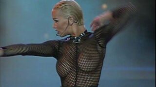 MARLENE MOURREAU “VOGUE”. seethrough big fake boobs dance show