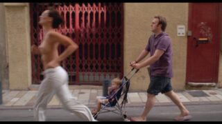 Majorité Opprimée, short film about a world with reversed gender roles, with two topless females joggers appearing between 1:17 and 1:40