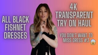 4k TRANSPARENT FISHNET BodyCon dress with MIRROR VIEW | Jess wholesomefoxxx