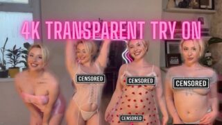 4K Transparent Dress and lingerie Try-On Haul with MIRROR View