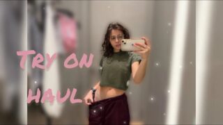 [4K] Transparent Haul with cute Nicole. Nip @0:32 whole channel has see-thru content