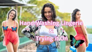 Red Transparent Lingerie Try On | Outdoor Hand-Washing – Gloriouss