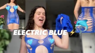 4K NO PASTIES TRANSPARENT BLUE Fishnet Dresses TRY ON!| Venus Energy TryOn
