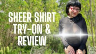 Sheer Transparent Black Shirt Try -On & review Outside with Lilith Landon tryon