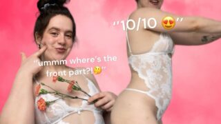 4K TRANSPARENT WHITE One Piece Lingerie TRY ON! | Venus Energy TryOn
