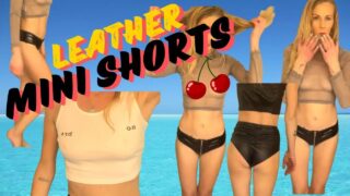 Leather MINI shorts🍑 Try-On w/🍒 SHEER tops🔥First outfit totally transparent – AlicesJungalo