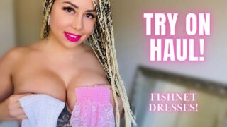 Super see through fishnet dress try on haul
