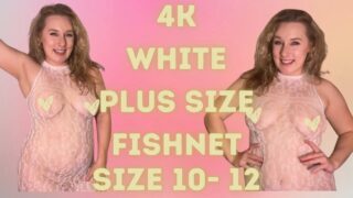 4K  White  Plus Size Fishnet – See Through fishnet dress – RainsTryOn