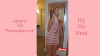 Amy So Transparent: 4K Fishnet Dress Try On Haul 👗 Fit Mommy Build. Nice figure