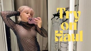 [4K] Transparent Try on Haul | Trying on dresses with Ariana