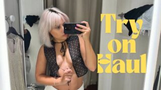 [4K] Transparent Try on Haul | Trying on a see-through top with Ariana