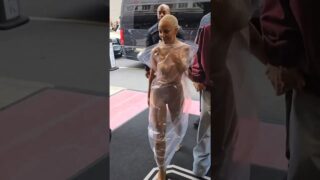 Doja Cat Arrives at Hotel Ahead of Met Gala Under a Plastic Bag