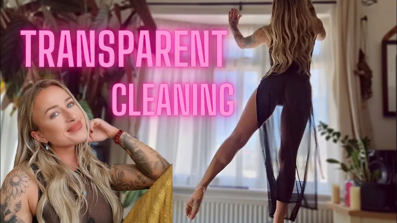 4K] TRANSPARENT Dress CLEANING | Athena Allure TryOn - YTboob