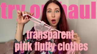 [4K] FLUFFY PINK TRANSPARENT clothes Try On Haul | with Esluna
