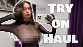 [4K] Transparent Try On Haul Review In Dressing Room