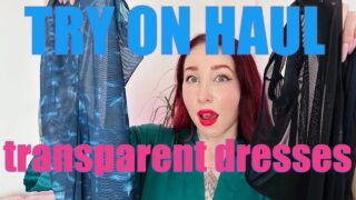 [4K] TRANSPARENT Dresses Try On Haul with MIRROR view | Esluna