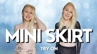 4K Mini Skirt Try On With Mirror | Aspen Sage Try Ons | Natural Mom Bod