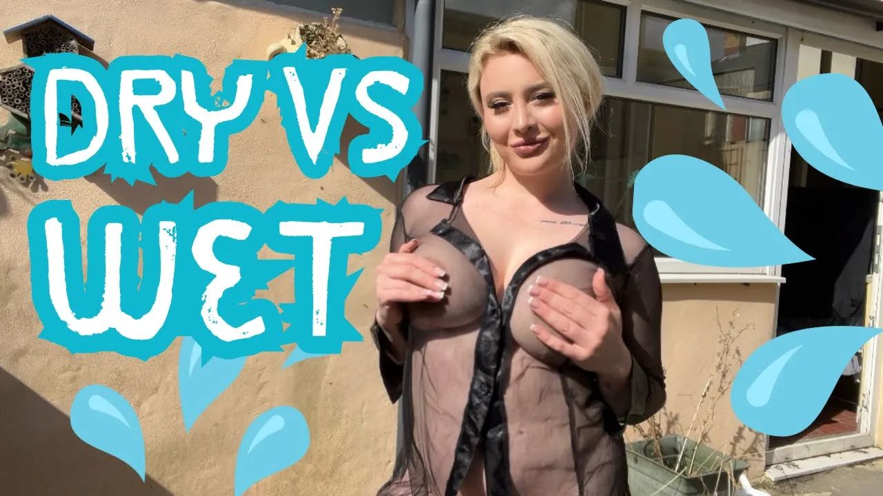 4K WET VS DRY TRANSPARENT TRY ON With Garden Hose | Oriana Blaze - YTboob