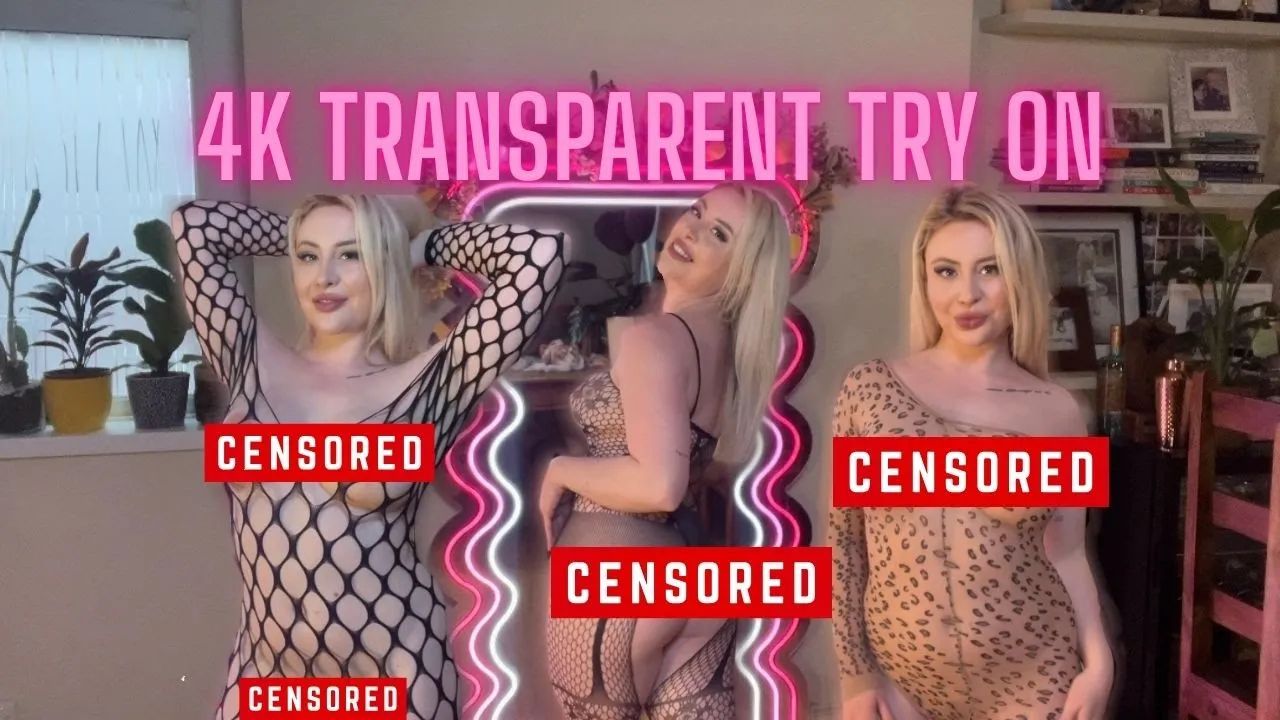 4K TRANSPARENT FISHNET BODYSTOCKINGS Oriana Blaze YTboob 