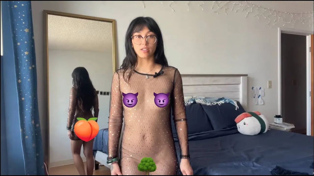 Kiki Bae in sheer fishnet revealing every curve