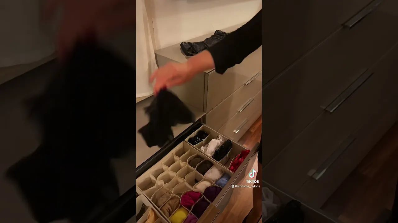 Chrisma Nylons' nipples visible through sheer bra