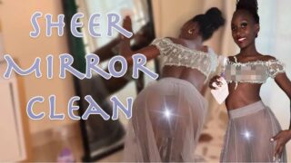 [4K] TRANSPARENT WHITE SKIRT CLEANING | Black Housewife