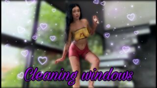Cleaning the Windows in McDonald’s Style Body Paint at 0:00