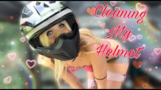 Cleaning My Helmet in Pink Body Paint Trikot Style at 0:00