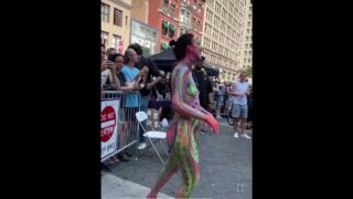 New York body paint art festival at 0:00