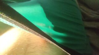 Belly play with thin brief – please comment
