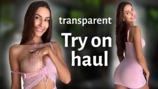 [4K]NEW PINK LACE DELICATE DRESS TRY ON HAUL! 0:35 no bra or panties Carla