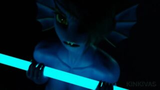 Undyne doing some chin-ups by Kinkivas (Nipples at 0:10 and 0:50)