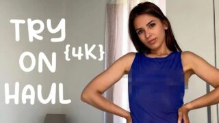 Trying On a Transparent Dress | Nothing Underneath Silvia nips and lips from 0:05 to end