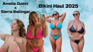Bikini Haul, but girl jumps out of Bikini and has an “accidental nip slip” lol (3:47)