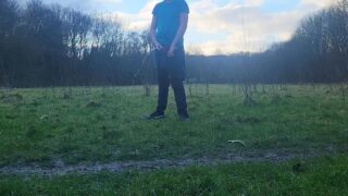 Peeing in a field