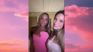 Unsure… but there might be 2 nip slips (2:03) and (9:45)!  And definitely a sheer shirt (7:18) and (9:57)