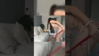 Cleaning Video in Sheer Outfit 0:01