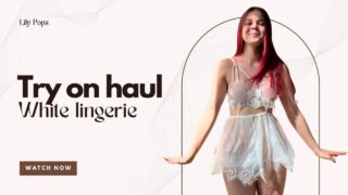[4K] TRANSPARENT White dress Try-on Haul & Review with Lily – booty out 0:03