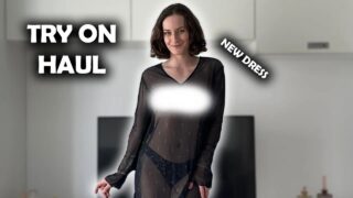 [4K] Transparent Try On Haul | Get Ready With Me (2025) No Bra Style In See-Through Tops | at 0:10